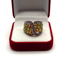 Lade das Bild in den Galerie-Viewer, S317 Silberring mit Citrin, Peridot und Rodolith