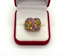 Lade das Bild in den Galerie-Viewer, S317 Silberring mit Citrin, Peridot und Rodolith