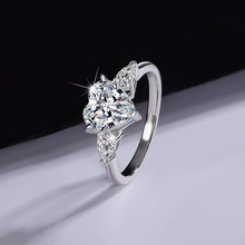 Lade das Bild in den Galerie-Viewer, S601 Moissanit Herz Silber Ring 925