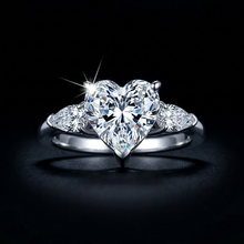 Lade das Bild in den Galerie-Viewer, S601 Moissanit Herz Silber Ring 925