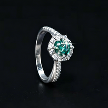 Load image into Gallery viewer, S605 Moissanit Grün Silber Ring