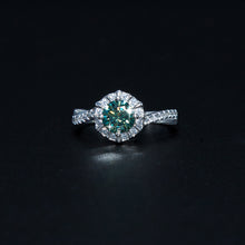 Load image into Gallery viewer, S605 Moissanit Grün Silber Ring