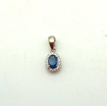 Charger l'image dans la galerie, S261 Silber Anhänger 925 mit blauem Safir