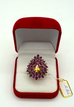 Lade das Bild in den Galerie-Viewer, S302 Silberring mit Rodolithe, Citrin, Peridot