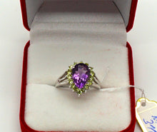 Lade das Bild in den Galerie-Viewer, S311 Silberring mit Amethyst und Peridot