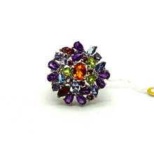 Lade das Bild in den Galerie-Viewer, S303 Silberring mit Citrin, Amethyst, Peridot, Rodolithe und Tansanite