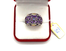 Lade das Bild in den Galerie-Viewer, S306 Silberring mit Amethyst, Rodolith, Safire und Tansanite