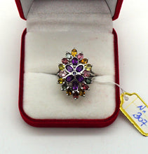 Lade das Bild in den Galerie-Viewer, S307 Silberring mit Amethyst, Tansanit und Turmaline