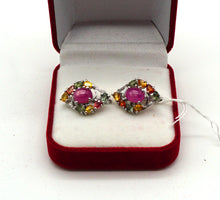 Lade das Bild in den Galerie-Viewer, S301 Ohrstecker mit Rubin und Safire