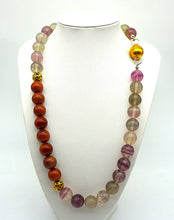 Charger l'image dans la galerie, P117 Collier Fluorite/Pierre de soleil