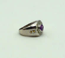 Lade das Bild in den Galerie-Viewer, S1052 Silberring 925 mit Amethyst, Peridot und Safire