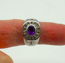 Lade das Bild in den Galerie-Viewer, S1052 Silberring 925 mit Amethyst, Peridot und Safire