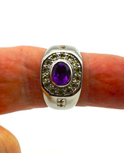 Lade das Bild in den Galerie-Viewer, S1052 Silberring 925 mit Amethyst, Peridot und Safire