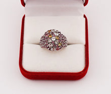 Lade das Bild in den Galerie-Viewer, S301 Silberring 925 mit Aquamarin, Rodolith und Turmalin