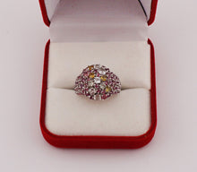 Lade das Bild in den Galerie-Viewer, S301 Silberring 925 mit Aquamarin, Rodolith und Turmalin