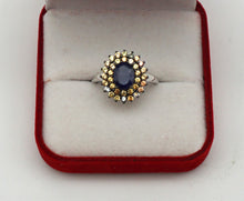 Lade das Bild in den Galerie-Viewer, S403 Silberring 925 mit blauen Safir und Safire