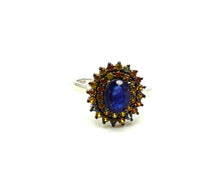 Lade das Bild in den Galerie-Viewer, S403 Silberring 925 mit blauen Safir und Safire
