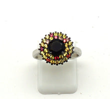 Charger l'image dans la galerie, S453 Bague en argent 925 avec tourmaline et saphirs