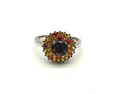 Charger l'image dans la galerie, S453 Bague en argent 925 avec tourmaline et saphirs