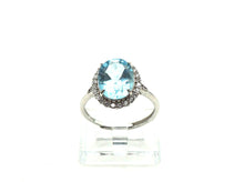 Lade das Bild in den Galerie-Viewer, S902 Silber Ring 925 mit blauen Topas