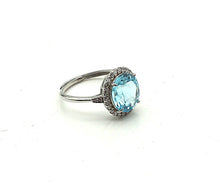 Lade das Bild in den Galerie-Viewer, S902 Silber Ring 925 mit blauen Topas