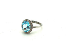 Lade das Bild in den Galerie-Viewer, S902 Silber Ring 925 mit blauen Topas
