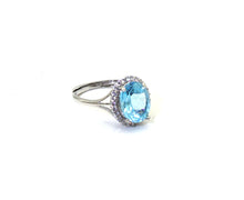 Load image into Gallery viewer, S907 Silber Ring 925 mit Blau Topas