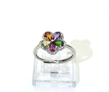 Charger l'image dans la galerie, V116 Ring Blüt mit Amethyst, Citrin, Peridot und Diopsid