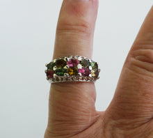 Lade das Bild in den Galerie-Viewer, S964 Silberring 925 mit Turmaline und Safire