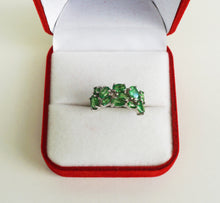 Lade das Bild in den Galerie-Viewer, S963 Silberring 925 mit grüne Tsavorite