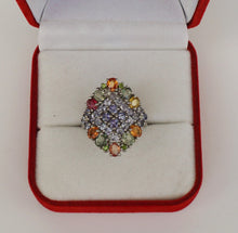 Lade das Bild in den Galerie-Viewer, S220 Silberring mit Safire und Tansanite
