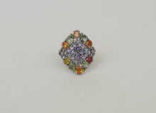 Lade das Bild in den Galerie-Viewer, S220 Silberring mit Safire und Tansanite