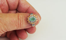 Lade das Bild in den Galerie-Viewer, S224 Silberring 925 mit Smaragd und Safire