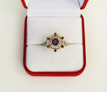 Lade das Bild in den Galerie-Viewer, S227 Silberring 925 mit Amethyst, Safire und Rodolithe