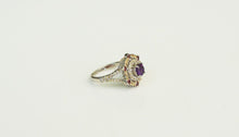 Lade das Bild in den Galerie-Viewer, S227 Silberring 925 mit Amethyst, Safire und Rodolithe
