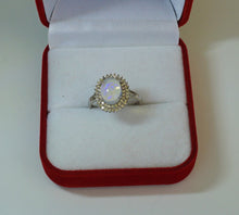 Lade das Bild in den Galerie-Viewer, S232 Silberring 925 mit Opal und Safire