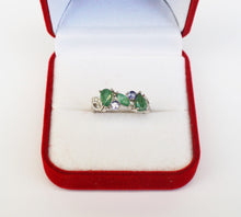 Lade das Bild in den Galerie-Viewer, S253A Silberring 925 mit Smaragd und Tansanit
