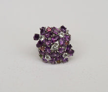 Lade das Bild in den Galerie-Viewer, S261 Silberring 925 mit Amethyst, Aquamarin und Rodolith