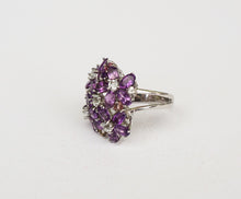 Lade das Bild in den Galerie-Viewer, S261 Silberring 925 mit Amethyst, Aquamarin und Rodolith