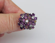 Lade das Bild in den Galerie-Viewer, S261 Silberring 925 mit Amethyst, Aquamarin und Rodolith