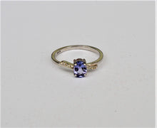 Lade das Bild in den Galerie-Viewer, S263 Silberring mit Tansanit und Safire