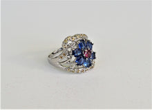 Lade das Bild in den Galerie-Viewer, S270 Silberring 925 mit Kyanit, Rodolithe und Safire