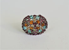 Lade das Bild in den Galerie-Viewer, S276 Silberring 925 mit Apatit, Citrine, Rodolithe, Safire