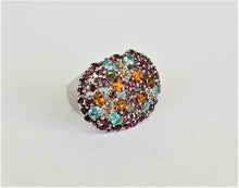 Lade das Bild in den Galerie-Viewer, S276 Silberring 925 mit Apatit, Citrine, Rodolithe, Safire