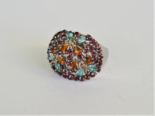 Lade das Bild in den Galerie-Viewer, S276 Silberring 925 mit Apatit, Citrine, Rodolithe, Safire
