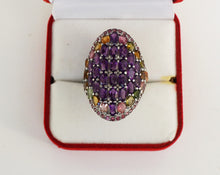 Lade das Bild in den Galerie-Viewer, S278 Silberring mit Amethyste, Rodolithe und Turmaline