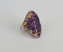 Lade das Bild in den Galerie-Viewer, S278 Silberring mit Amethyste, Rodolithe und Turmaline