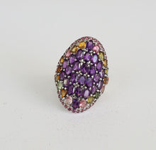 Lade das Bild in den Galerie-Viewer, S278 Silberring mit Amethyste, Rodolithe und Turmaline