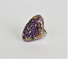 Lade das Bild in den Galerie-Viewer, S278 Silberring mit Amethyste, Rodolithe und Turmaline