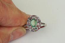 Lade das Bild in den Galerie-Viewer, S902 Silberring mit Smaragd und Safir